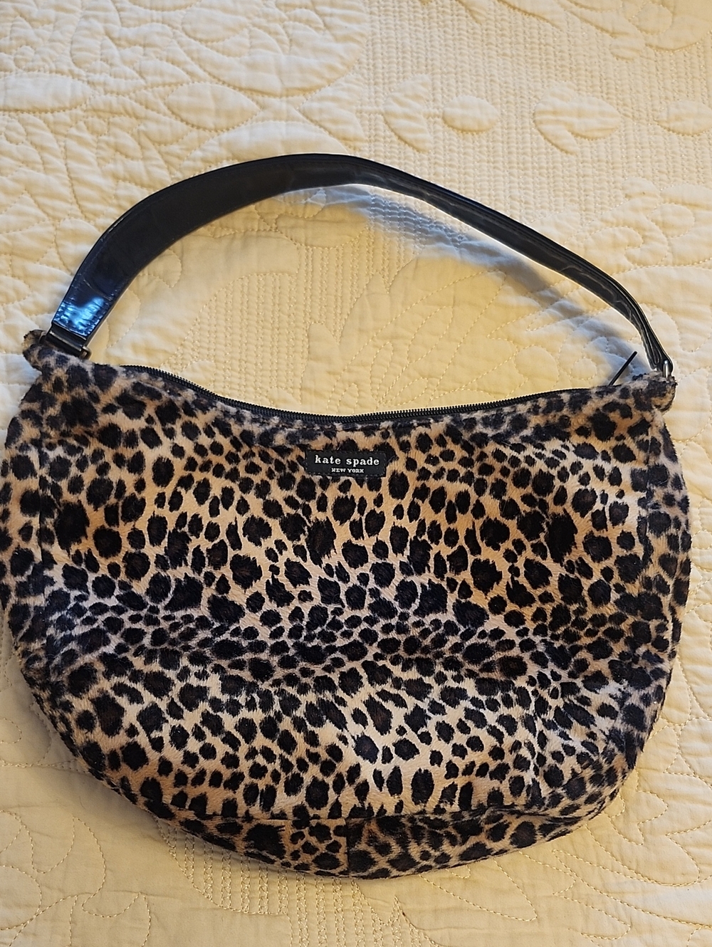 kate spade Leopard-Print Shoulder Bag with Black Strap